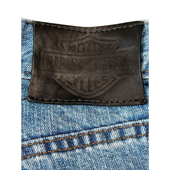 Harley Davidson Straight Leg Jeans Blue 5 Pocket Medium Wash Mens 36 x 32 - Picture 4 of 11